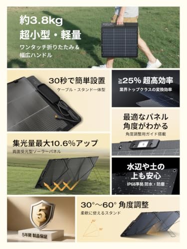 Amazon.co.jp: EcoFlow(エコフロー): ソーラーパネル