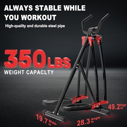 Image of OSCILLATING SLIM Air Walker Exercise Machine, Cardio Cross Trainer Glider for Home Exercise, Foldable Elliptical for Small Spaces, 350LBS Weight Capacity