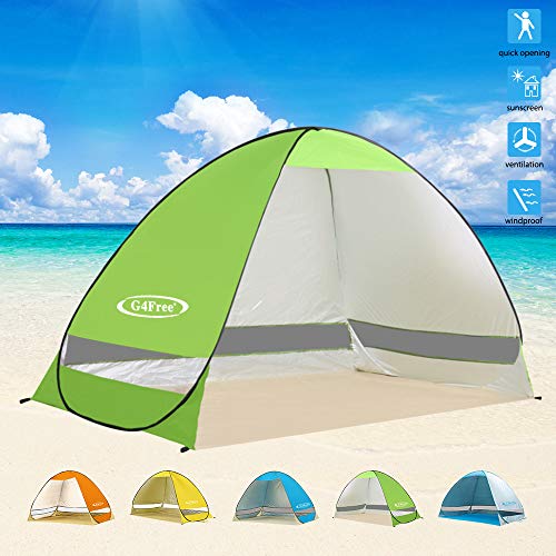 G4Free Large Pop up Beach Tent Automatic Sun Shelter Cabana Anti UV Instant