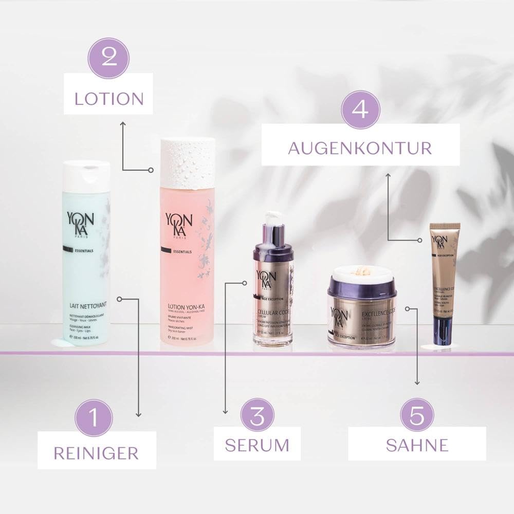 Age Excellence Code Creme Yonka 50ml | Anti-Aging Tagescreme für reife Haut, Botanische Mischung aus 20 aktiven Inhaltsstoffen | Dermatologisch bewiesene Ergebnisse! 94% natürlichen Ursprungs