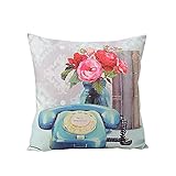 ME COO European Retro Style Camera Pillow Cover Garden Flower Series Cushion Case Oil Painting Style Throw Pillow Case Pillowcase 17 Inches 17 Inches 1 Pcs (ME-BZXB-10)