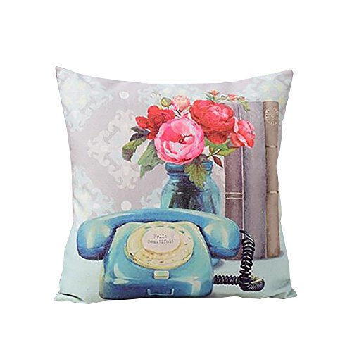 ME COO® European Retro Style Camera Pillow Cover Garden Flower Series Cushion Case Oil Painting Style Throw Pillow Case Pillowcase 17 Inches * 17 Inches 1 Pcs (ME-BZXB-10)