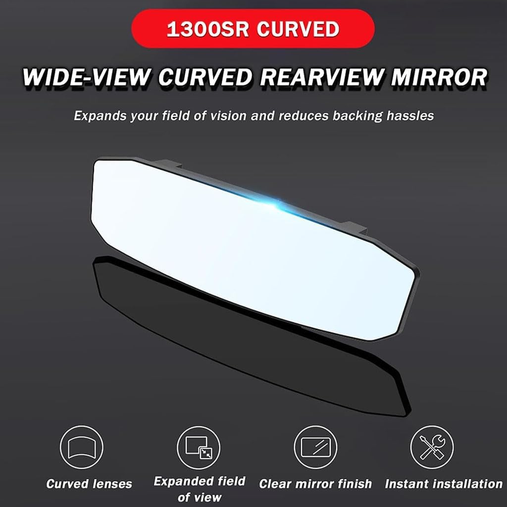 Car Interior Wide View Rearview Mirror for Ford Expedition 1997–2021 2022 2023 2024 2025 2026, Panoramic Convex Interior Clip HD Anti Glare on Wide Angle Mirror,B 299 * 90mm