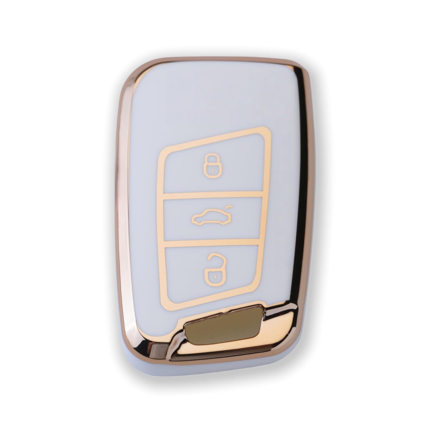 RUXYAXFOL TPU copertura chiave auto per VW Golf 7 Passat B8 Seat Leon Ibiza Toucan T-Cross Polo CC Skoda Superb Kodiaq Custodia chiave auto, 2 pezzi, platino
