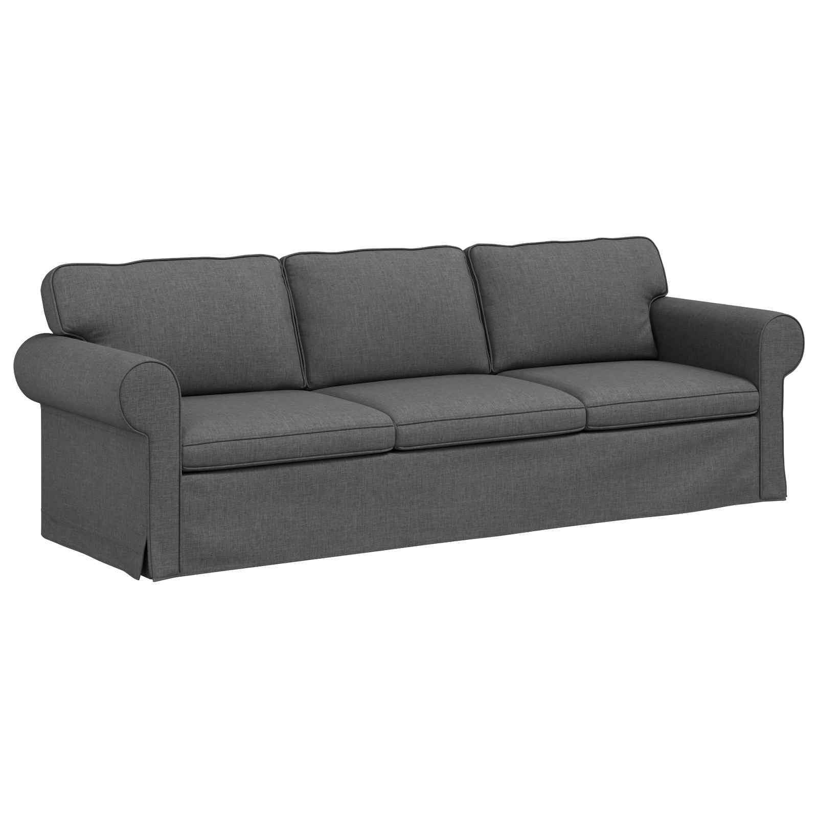 Zestaw 2 sof, ciemnoszary, materiałowy, tapicerowany z metalową ramą, 245 x 82 x 80 cm, sofa narożna, zestaw wypoczynkowy z wygodną tapicerką i stabilnym oparciem, do salonu, biura
