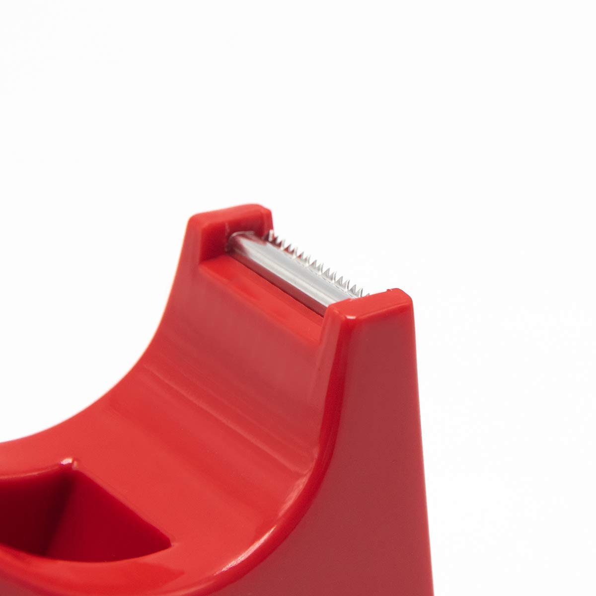 Dozownik taśmy biurkowej samoprzylepny uchwyt na rolkę (pasuje do rdzenia 2.5 cm i 7.6 cm) z obciążoną antypoślizgową podstawą, czerwony