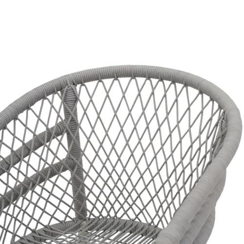 Image of Royaloak Genting Malaysian Aluminium Outdoor Chair | Hand Woven Rope Design | Curved Backrest with Anti-Slip Legs | Rust-Resistant Aluminium Frame | Modern Chairs for Garden, Terrace & Balcony