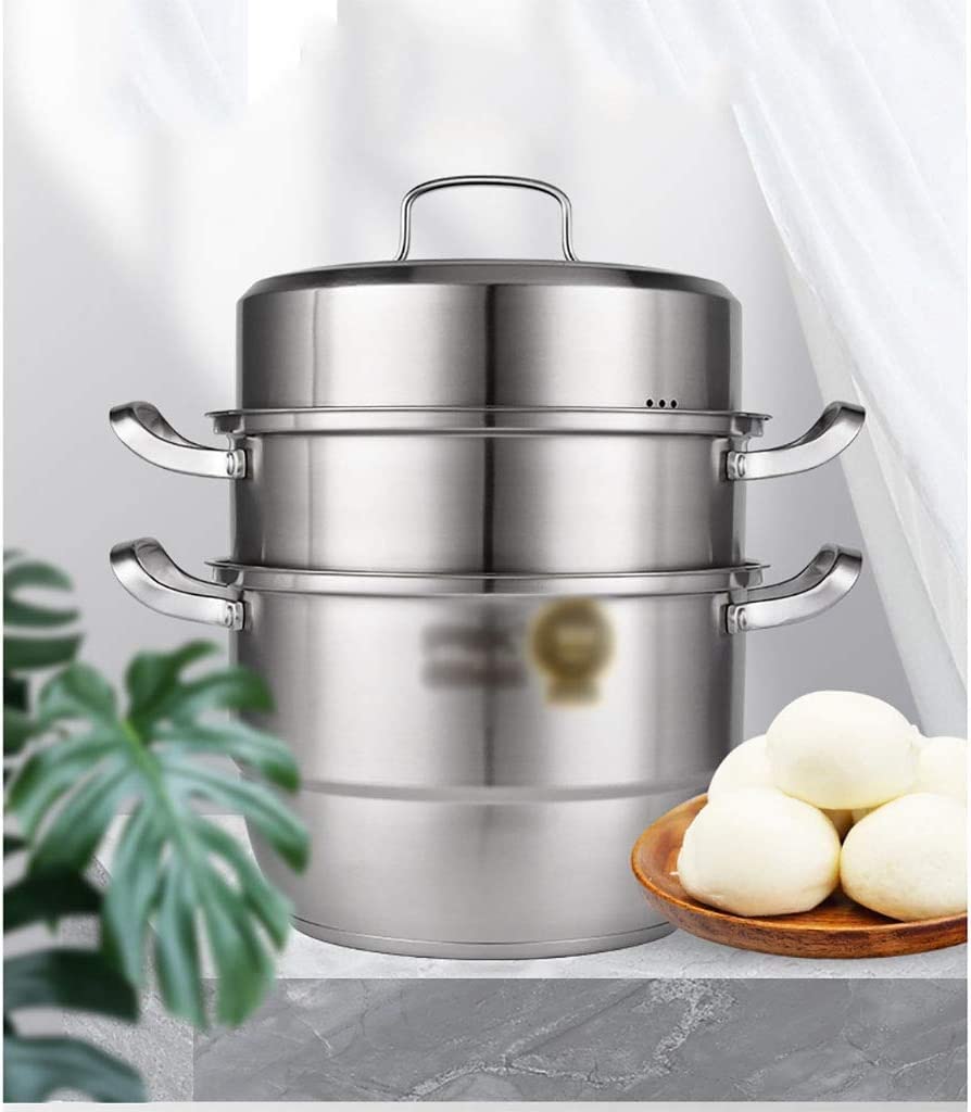 Amazon｜蒸し器、家庭用ステンレス大容量3層蒸し器、鍋、厚手の食品