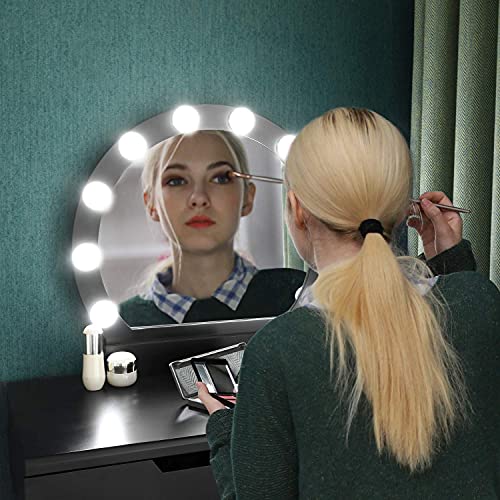 SONGMICS Kaptafel met verlichting, kaptafel met spiegel en gloeilampen, make-uptafel, kapcommode, voor een perfecte make… - Image 7