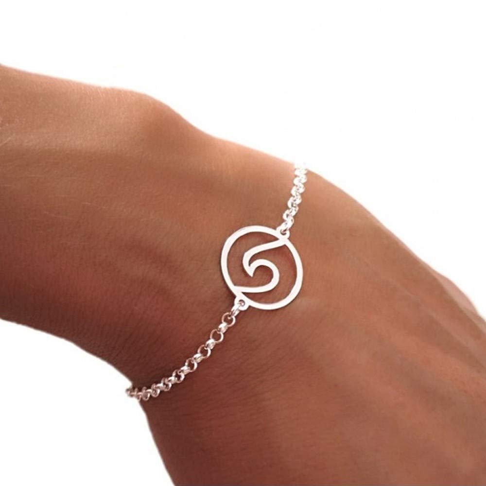 Bracciale in argento 925 milioni onda Legge 18 centimetri motivo. catena di resistenza rolo [AC0462]
