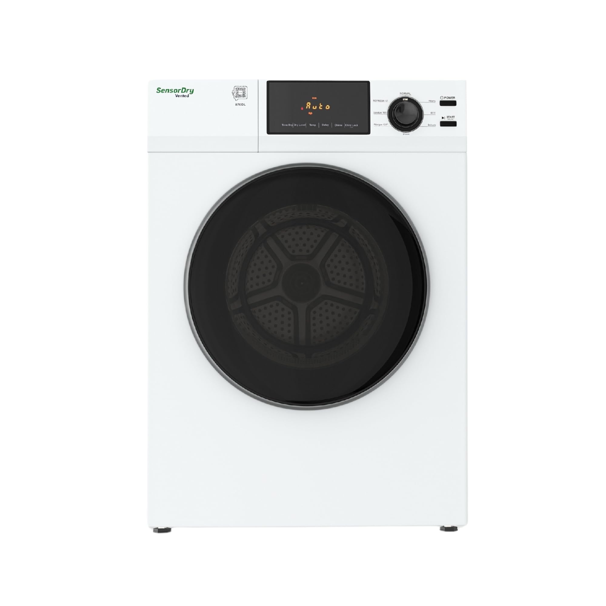 Secadora Equator DELUXE 24 con sensor de ventilación y lavadora, enchufe de 4 pies cúbicos, 18 lb, 110 V