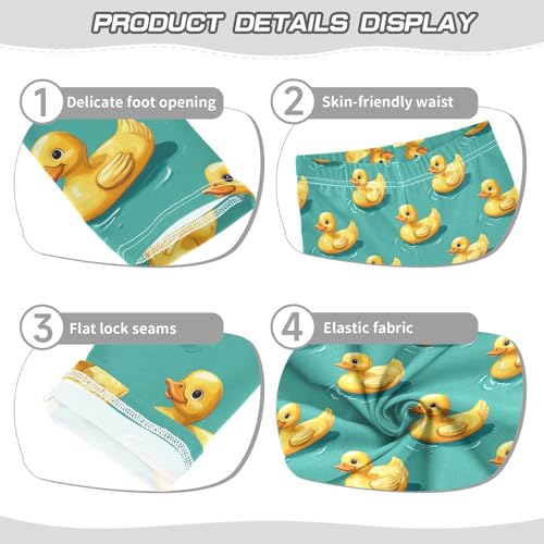 Girls Leggings Yellow Ducks Teal Soft Toddler Leggings for Girls Kids Pants Size 4T-10T3