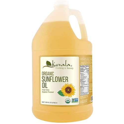 Kevala Aceite orgánico de girasol alto oleico 1 galón
