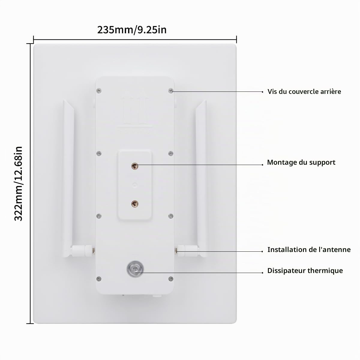 Panneau Solaire pour routeur répéteur WiFi,Panneau Solaire étanche 15W 25000mAh 300Mbps 492ft Coverage WiFi Range Extender WLAN Repeater Wireless Amplifier Solar Router Signal Booster E3