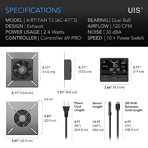image for AC Infinity AIRTITAN T3, Ventilation Fan 6