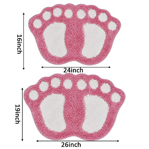 Bathroom Rugs Mats Water Absorbent Non-Slip Mat For Bathroom Shower Room Soft Microfiber Bath Mat Machine Washable Bathroom Mat ( Pink 16 Inch X 24 Inch ) #TOP2