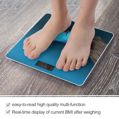 Báscula digital de baño con vidrio templado y pantalla LED miniatura 5