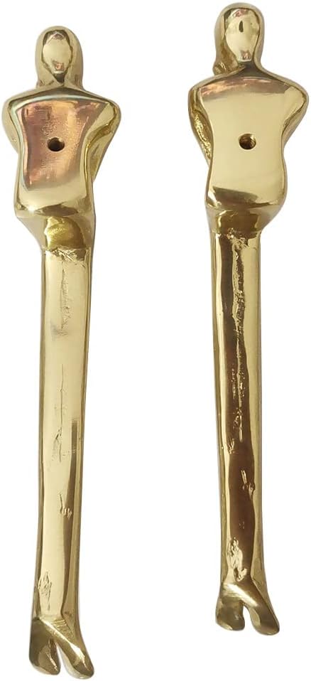 Brass Thinker Shape Cabinet Pulls Cabinet Handles Drawer Pulls Cabinet Hardware Cabinet Door Handles for Cabinets Brass, 146x27x32mm/5.75x1.06x1.26inch, Gold
