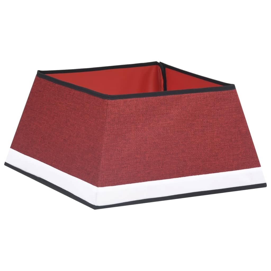 Jupe de sapin de Noël rouge et blanc - 48 x 48 x 25 cm - Protection du sol pour support de sapin de Noël - Décoration de Noël - Salon - Avent - Cadeau de vacances