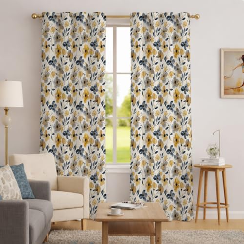 Image of STITCHNEST 'Whispering Gardens Series' Premium Heavy Polyester 100% Blackout Curtains 7 Feet Long Set of 2 | Door Curtain 7 Feet x 4 Feet | Perfect for Home Decor
