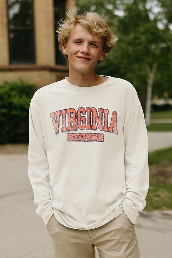 Blue 84 NCAA Unisex-Adult NCAA Officially Licensed Long Sleeve T-Shirt Ivory Dyed Ringspun Vintage - Image 2