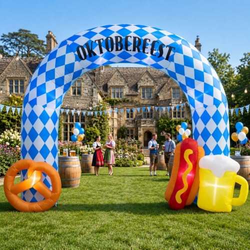 7.5FT Oktoberfest Inflatable Arch, Blow Up Beer Mug Pretzel...
