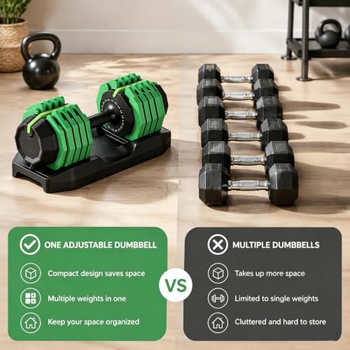 Image of 25 /50 /55 lbs Pair Adiustable Dumbbell Set, Adiust Dumbbell Weight for Exercises Pair Dumbbells for Men and Women in Home