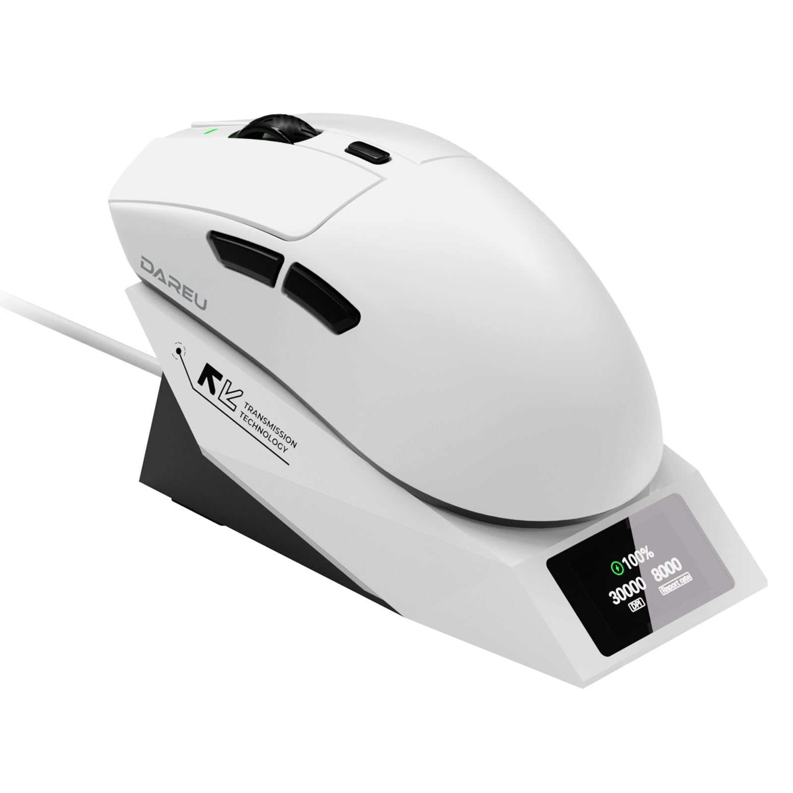 極美品 DAREU AE6PRO ゲーミングマウス 白 8K 充電スタンド付 Amazon | DAREU AE6PRO 無線8K ゲーミングマウス 準分子コーティング