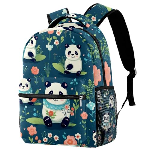 Sac à dos d'école Happy Panda avec porte-bouteille pratique