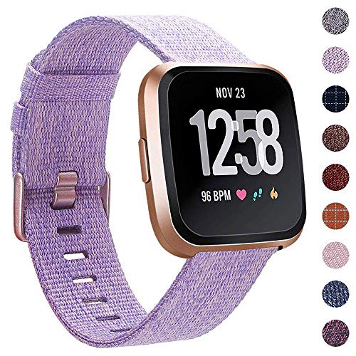 CAVN Compatible with Fitbit Versa Strap/Versa Lite/Versa 2 Strap Woven for Women Men, Fabric Band Nylon Sport Wrist Straps with Adjustable Clasp Watch Strap for Fitbit Versa Smartwatch