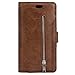 Produktbild Jinghuash Kompatibel mit Huawei P8 Lite 2017 Hülle PU Leder Flip Case Brieftasche Ledertasche Tasche Klapphülle Multifunktionaler mit Reißverschluss [9 Karten Slot] Lederhülle HandyHülle-Braun