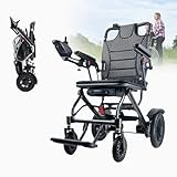 Faltbarer Elektrorollstuhl FüR Senioren – Ultraleichtes Design (16 Kg) Mit Zwei BüRstenlosen Motoren, GeläNdegäNgigkeit – Flugreisenfreundlicher Aluminiumrahmen Mit 100 Kg Tragkraft FüR,10AH
