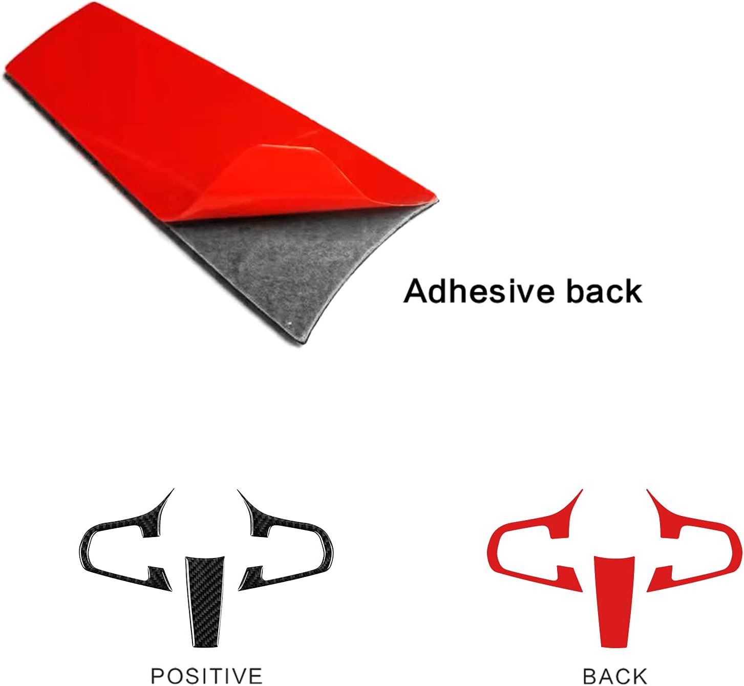 Compatible with Carbon Fiber Steering Wheel Buttons Frame Decorative Panel Trim Cover Interior Decoration Sticker for BM 3
