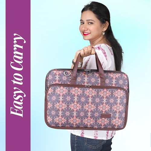Image of Protecta Stride Floral Printed Laptop Messenger Bag for Men and Women for Office 16 inch Use Macbook Office Briefcase Bag Print Padded Sleeve Straps Durable Design Lightweight 18L Vintage Print