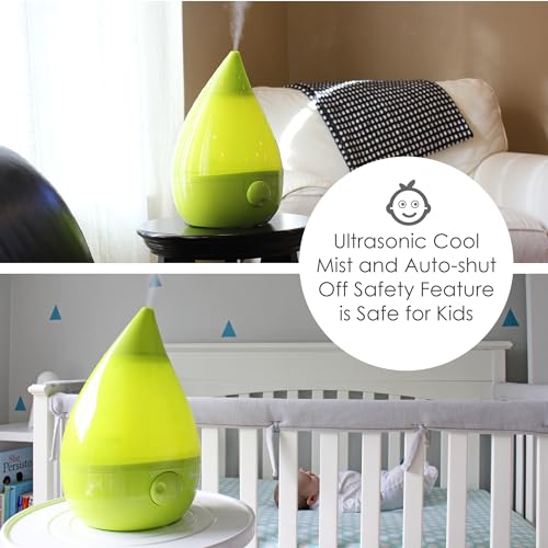 Image of Crane Ultrasonic Cool Mist Humidifier for Bedroom, Baby Nursery, Kids Room, Plants, or Office, Large 1 Gallon Tank, Filter Optional, Green