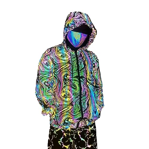 Veste réfléchissante arc-en-ciel et coupe-vent imperméable léger