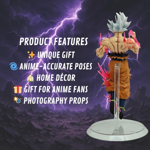 Image of Goku Ultra Instinct Action Figure Dragon Ball Z | 23cm White Hair Mastered UI Goku Collectible Statue with Aura Effects | Goku Ultra Instinct Action Figurine for Anime Fans & Collectors