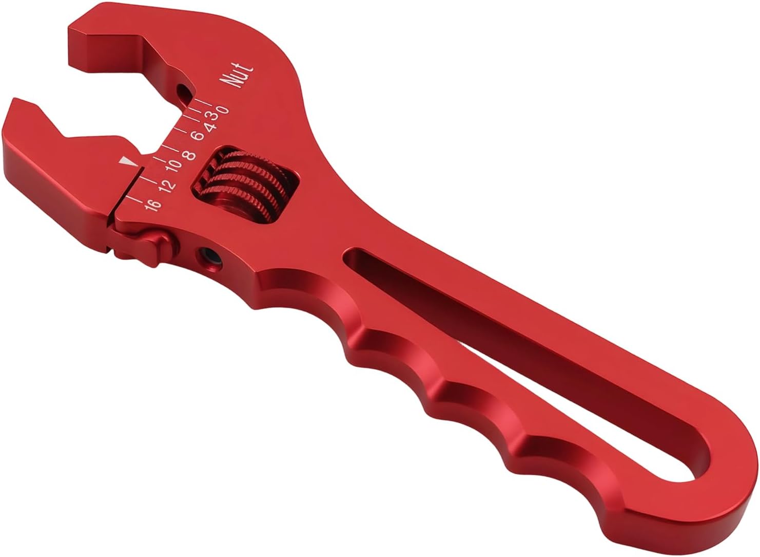 Professional Adjustable AN Hose Wrench, Red Aluminum, 3AN-16AN Range, Anodized Finish (RED)