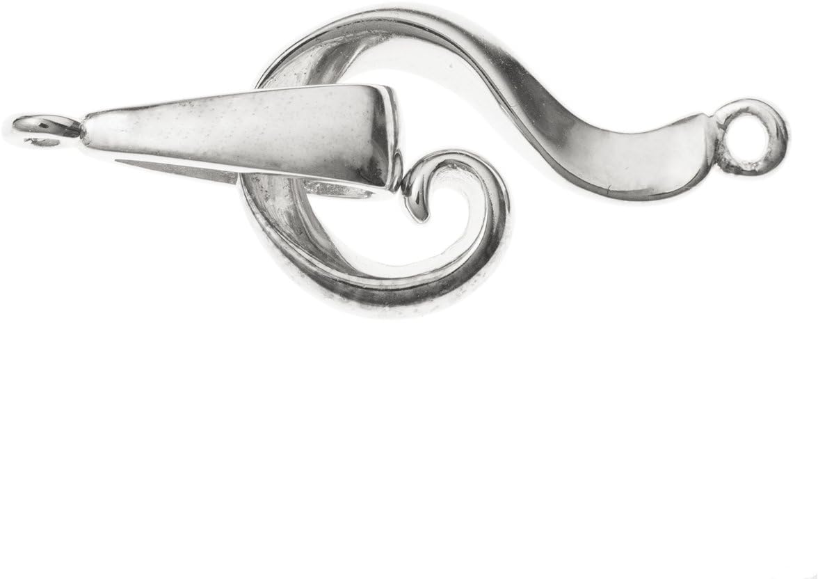 1 Set .925 Sterling Silver Flower Hook Eye S Clasp Bead 30mm / Findings/Bright