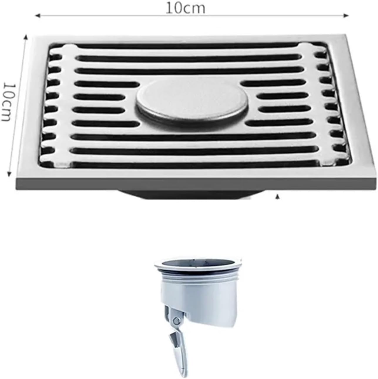 Floor Drains Square Washing Machine Deodorant Drainer Shower Strainer Cover for Bathroom Toilet Accessories(Gun Grey-Double)
