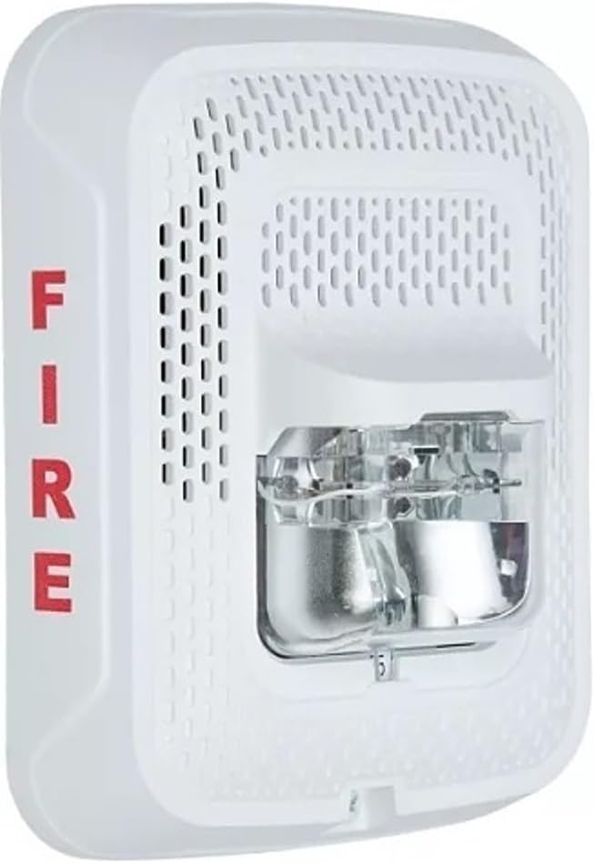 System Sensor SPSWLED L-Series Indoor Speaker Wall-Mounted LED Strobe, FIRE, White; Compatibility with Legacy System Sensor SpectrAlert, SpectrAlert Advance, and L-Series Notification