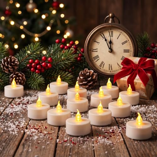 cimetech 24 LED Teelichter mit Timer & Fernbedienung, Flammenlose Kerzen – Ansicht 7