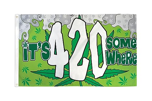 AZ FLAG, It's 4:20 Somewhere Flag, 3x5 Ft, 100D Polyester it's four Banner with Two Metal Grommets, Fade Resistant