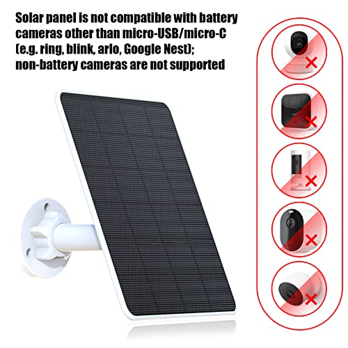 Solar Panel For Security Camera, 6W Solar Panel Usb C For Dc 5V Security Camera, Ip66 Waterproof Solar Panel, 9.8Ft Charging Cable, Contains A Waterproof Silicone Case For Usb Transfer Type-C #TOP6