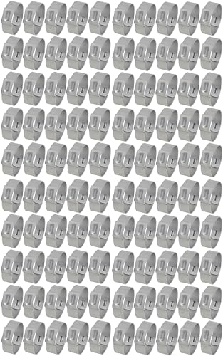 OCS Parts - Oetiker 155 Single Ear Clamps with Mechanical Interlock, 155 Stainless Steel, 21 mm Size, Pack of 100, Includes OCS Parts 2-Year Warranty