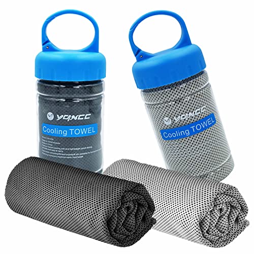 Image of YQXCC 2 Pack Cooling Towels (47 inchx12 inch), Ice Cool Neck Towel, Soft Breathable Microfiber for Yoga, Golf, Gym, Running, Camping & Hot Weather