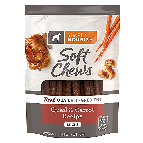 Soft Chews Simply Nourish Quail and Carrot Recipe Stick Treats 6 Ounce