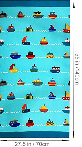 Pinkeonline Nautical Beach Towels For Kids Terry Blanket Throw Microfiber 27.5X55 Inches For Bath Swimming Camping And Sport, Voyage. #TOP1