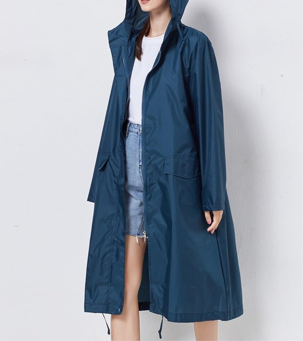 Chaqueta de Lluvia Impermeable Chubasquero Fino Suelto Color Sólido Impermeable Viaje Al Aire Libre Adulto Hombre Y Mujer Chubasquero Poncho de Lluvia (Color : A, Size : M)
