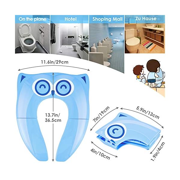 [Upgraded Version] Faltbarer Toilettensitz Kinder Toilettentrainer, Gimars Reise WC Sitz Toilette Töpfchen für unterwegs – Bild 5